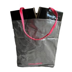 NWOT Victoria's Secret Black & White Striped Shoulder / Tote Bag